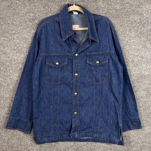 Vintage Redrock Denim Jacket‎ Mens Large Blue Cotton Button Front  Western